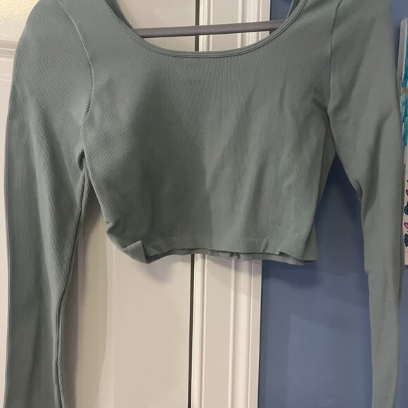 Greenish-Blue Aeropostale Seriously Soft Crop Top - Picture 3 of 3